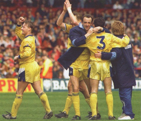 Celebrations as Leeds move to within a victory of becoming champions.