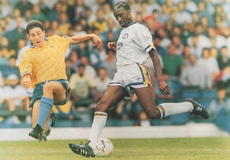 New arrival, Chris Whyte in early season action against Sheffield Wednesday.
